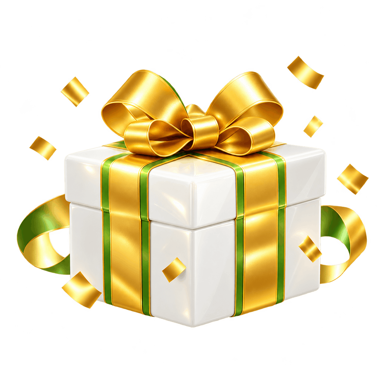 Gift box with a golden ribbon